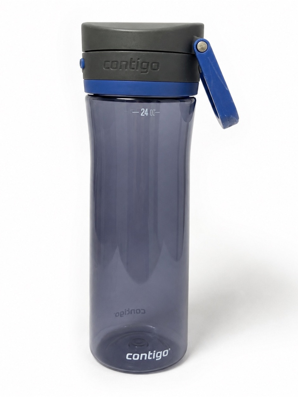 Contigo 24 oz AUTOSPOUT Water Bottle Gray Blue Carry Handle